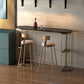 Contemporary Storage Bistro Accent Dining Table Indoor Double Pedestal Patio Bar Table 55.1"L x 15.7"W x 41.3"H Black-Gold Without Chairs Clearhalo 'Bar Furniture' 'Bar Tables' 'bar_tables' 'furn' 'furn_bar_tables' 'Furniture' 'furniture_bar_tables' 'Kitchen & Dining Furniture' 5031369