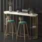 Contemporary Storage Bistro Accent Dining Table Indoor Double Pedestal Patio Bar Table 55.1"L x 15.7"W x 41.3"H White-Gold Without Chairs Clearhalo 'Bar Furniture' 'Bar Tables' 'bar_tables' 'furn' 'furn_bar_tables' 'Furniture' 'furniture_bar_tables' 'Kitchen & Dining Furniture' 5031371