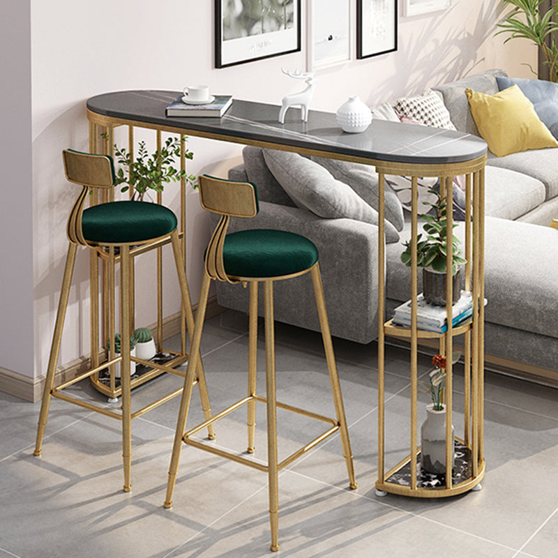Contemporary Storage Bistro Accent Dining Table Indoor Double Pedestal Patio Bar Table Clearhalo 'Bar Furniture' 'Bar Tables' 'bar_tables' 'furn' 'furn_bar_tables' 'Furniture' 'furniture_bar_tables' 'Kitchen & Dining Furniture' 5031374