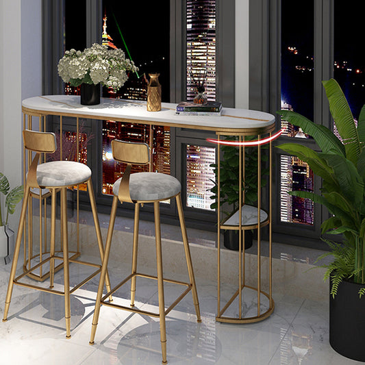 Contemporary Storage Bistro Accent Dining Table Indoor Double Pedestal Patio Bar Table Clearhalo 'Bar Furniture' 'Bar Tables' 'bar_tables' 'furn' 'furn_bar_tables' 'Furniture' 'furniture_bar_tables' 'Kitchen & Dining Furniture' 5031376