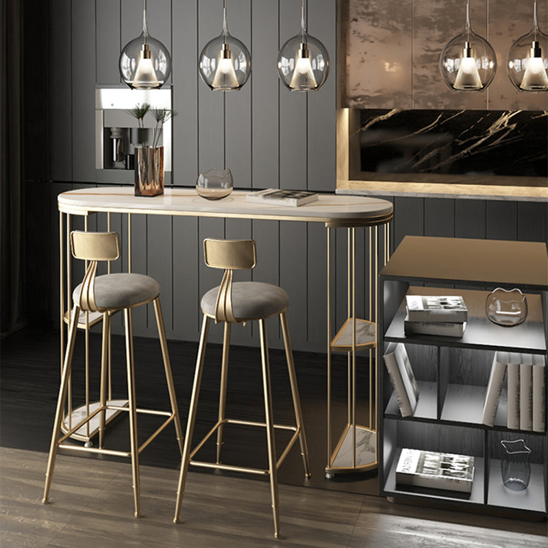 Contemporary Storage Bistro Accent Dining Table Indoor Double Pedestal Patio Bar Table Clearhalo 'Bar Furniture' 'Bar Tables' 'bar_tables' 'furn' 'furn_bar_tables' 'Furniture' 'furniture_bar_tables' 'Kitchen & Dining Furniture' 5031378