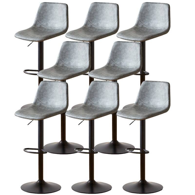 Industrial Liftable Bar-stool Metal Counter Bar Stool with Metal Legs Grey 8 Piece Set Clearhalo 'Bar Furniture' 'Bar Stools' 'bar_stools' 'furn' 'furn_bar_stools' 'Furniture' 'furniture_bar_stools' 'Kitchen & Dining Furniture' 5031427