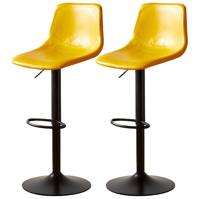 Industrial Liftable Bar-stool Metal Counter Bar Stool with Metal Legs Yellow 2 Piece Set Clearhalo 'Bar Furniture' 'Bar Stools' 'bar_stools' 'furn' 'furn_bar_stools' 'Furniture' 'furniture_bar_stools' 'Kitchen & Dining Furniture' 5031435