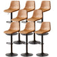 Industrial Liftable Bar-stool Metal Counter Bar Stool with Metal Legs Brown 8 Piece Set Clearhalo 'Bar Furniture' 'Bar Stools' 'bar_stools' 'furn' 'furn_bar_stools' 'Furniture' 'furniture_bar_stools' 'Kitchen & Dining Furniture' 5031442