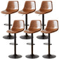 Industrial Liftable Bar-stool Metal Counter Bar Stool with Metal Legs Light Brown 6 Piece Set Clearhalo 'Bar Furniture' 'Bar Stools' 'bar_stools' 'furn' 'furn_bar_stools' 'Furniture' 'furniture_bar_stools' 'Kitchen & Dining Furniture' 5031457