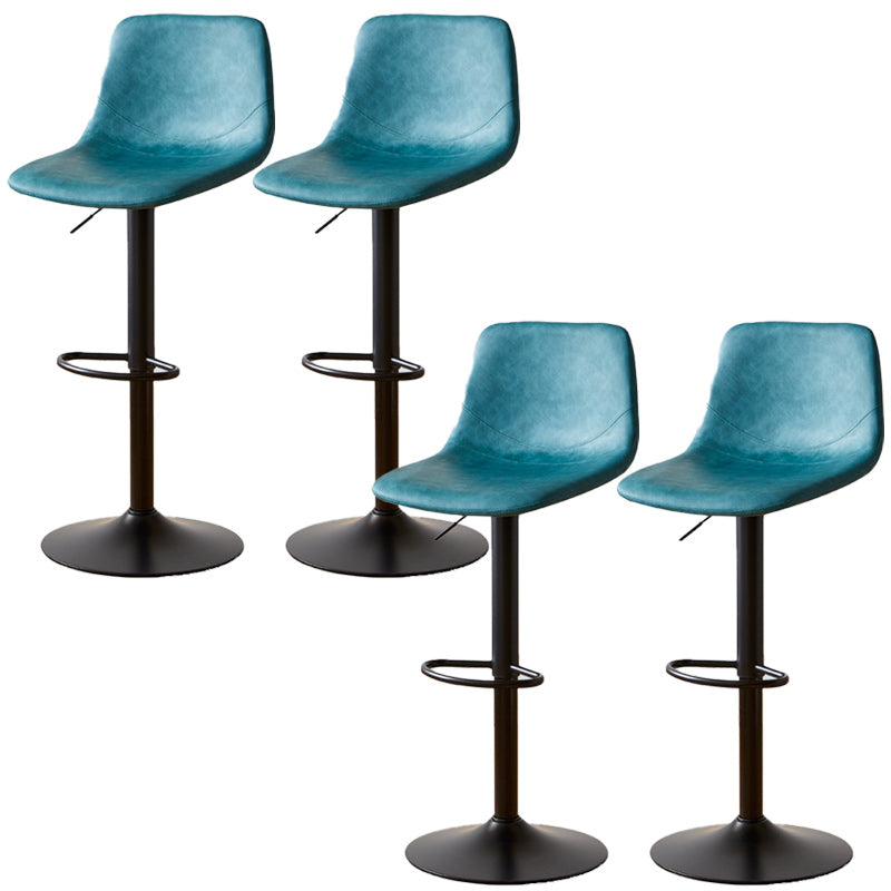 Industrial Liftable Bar-stool Metal Counter Bar Stool with Metal Legs Lake Blue 4 Piece Set Clearhalo 'Bar Furniture' 'Bar Stools' 'bar_stools' 'furn' 'furn_bar_stools' 'Furniture' 'furniture_bar_stools' 'Kitchen & Dining Furniture' 5031460
