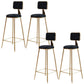 Nordic Armless Backrest Counter Stool Iron Cafe Bar Stool with Pedal and Velvet Cushion Black 4 Piece Set Clearhalo 'Bar Furniture' 'Bar Stools' 'bar_stools' 'furn' 'furn_bar_stools' 'Furniture' 'furniture_bar_stools' 'Kitchen & Dining Furniture' 5031475