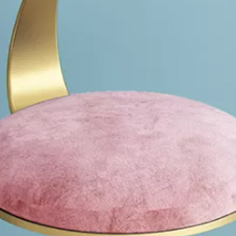 Nordic Armless Backrest Counter Stool Iron Cafe Bar Stool with Pedal and Velvet Cushion Clearhalo 'Bar Furniture' 'Bar Stools' 'bar_stools' 'furn' 'furn_bar_stools' 'Furniture' 'furniture_bar_stools' 'Kitchen & Dining Furniture' 5031483