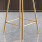 Nordic Armless Backrest Counter Stool Iron Cafe Bar Stool with Pedal and Velvet Cushion Clearhalo 'Bar Furniture' 'Bar Stools' 'bar_stools' 'furn' 'furn_bar_stools' 'Furniture' 'furniture_bar_stools' 'Kitchen & Dining Furniture' 5031488