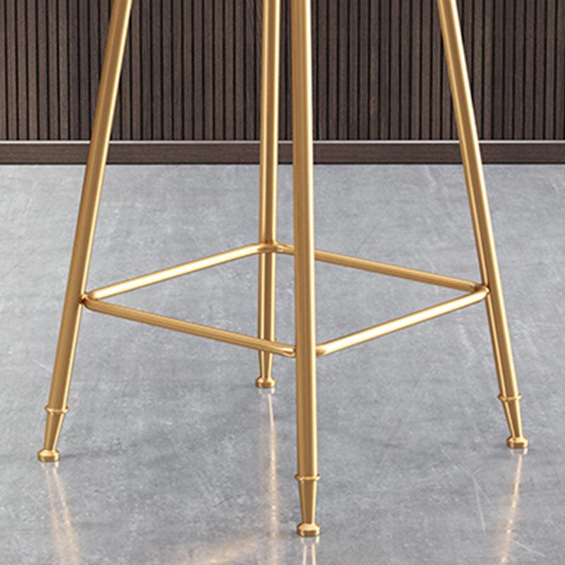 Nordic Armless Backrest Counter Stool Iron Cafe Bar Stool with Pedal and Velvet Cushion Clearhalo 'Bar Furniture' 'Bar Stools' 'bar_stools' 'furn' 'furn_bar_stools' 'Furniture' 'furniture_bar_stools' 'Kitchen & Dining Furniture' 5031488