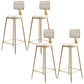 Nordic Armless Backrest Counter Stool Iron Cafe Bar Stool with Pedal and Velvet Cushion White 4 Piece Set Clearhalo 'Bar Furniture' 'Bar Stools' 'bar_stools' 'furn' 'furn_bar_stools' 'Furniture' 'furniture_bar_stools' 'Kitchen & Dining Furniture' 5031490