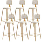 Nordic Armless Backrest Counter Stool Iron Cafe Bar Stool with Pedal and Velvet Cushion White 6 Piece Set Clearhalo 'Bar Furniture' 'Bar Stools' 'bar_stools' 'furn' 'furn_bar_stools' 'Furniture' 'furniture_bar_stools' 'Kitchen & Dining Furniture' 5031491