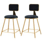 Nordic Armless Backrest Counter Stool Iron Cafe Bar Stool with Pedal and Velvet Cushion Black 2 Piece Set Short Stool(18"H) Clearhalo 'Bar Furniture' 'Bar Stools' 'bar_stools' 'furn' 'furn_bar_stools' 'Furniture' 'furniture_bar_stools' 'Kitchen & Dining Furniture' 5031505