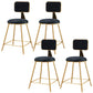 Nordic Armless Backrest Counter Stool Iron Cafe Bar Stool with Pedal and Velvet Cushion Black 4 Piece Set Short Stool(18"H) Clearhalo 'Bar Furniture' 'Bar Stools' 'bar_stools' 'furn' 'furn_bar_stools' 'Furniture' 'furniture_bar_stools' 'Kitchen & Dining Furniture' 5031506