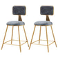 Nordic Armless Backrest Counter Stool Iron Cafe Bar Stool with Pedal and Velvet Cushion Gray 2 Piece Set Short Stool(18"H) Clearhalo 'Bar Furniture' 'Bar Stools' 'bar_stools' 'furn' 'furn_bar_stools' 'Furniture' 'furniture_bar_stools' 'Kitchen & Dining Furniture' 5031509