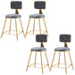 Nordic Armless Backrest Counter Stool Iron Cafe Bar Stool with Pedal and Velvet Cushion Gray 4 Piece Set Short Stool(18"H) Clearhalo 'Bar Furniture' 'Bar Stools' 'bar_stools' 'furn' 'furn_bar_stools' 'Furniture' 'furniture_bar_stools' 'Kitchen & Dining Furniture' 5031510