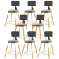 Nordic Armless Backrest Counter Stool Iron Cafe Bar Stool with Pedal and Velvet Cushion Gray 8 Piece Set Short Stool(18"H) Clearhalo 'Bar Furniture' 'Bar Stools' 'bar_stools' 'furn' 'furn_bar_stools' 'Furniture' 'furniture_bar_stools' 'Kitchen & Dining Furniture' 5031512
