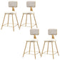 Nordic Armless Backrest Counter Stool Iron Cafe Bar Stool with Pedal and Velvet Cushion White 4 Piece Set Short Stool(18"H) Clearhalo 'Bar Furniture' 'Bar Stools' 'bar_stools' 'furn' 'furn_bar_stools' 'Furniture' 'furniture_bar_stools' 'Kitchen & Dining Furniture' 5031514