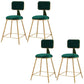 Nordic Armless Backrest Counter Stool Iron Cafe Bar Stool with Pedal and Velvet Cushion Green 4 Piece Set Short Stool(18"H) Clearhalo 'Bar Furniture' 'Bar Stools' 'bar_stools' 'furn' 'furn_bar_stools' 'Furniture' 'furniture_bar_stools' 'Kitchen & Dining Furniture' 5031526
