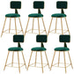 Nordic Armless Backrest Counter Stool Iron Cafe Bar Stool with Pedal and Velvet Cushion Green 6 Piece Set Short Stool(18"H) Clearhalo 'Bar Furniture' 'Bar Stools' 'bar_stools' 'furn' 'furn_bar_stools' 'Furniture' 'furniture_bar_stools' 'Kitchen & Dining Furniture' 5031527