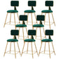 Nordic Armless Backrest Counter Stool Iron Cafe Bar Stool with Pedal and Velvet Cushion Green 8 Piece Set Short Stool(18"H) Clearhalo 'Bar Furniture' 'Bar Stools' 'bar_stools' 'furn' 'furn_bar_stools' 'Furniture' 'furniture_bar_stools' 'Kitchen & Dining Furniture' 5031528