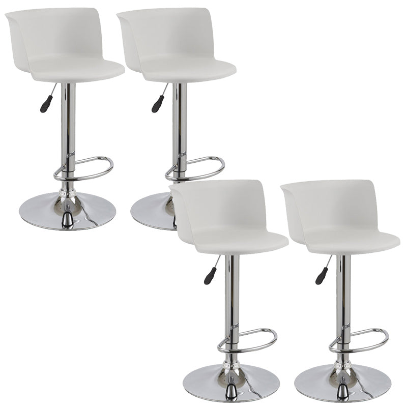 Modern Liftable Bar-stool Metal Counter Bar Stool with Metal Legs White 4 Piece Set Clearhalo 'Bar Furniture' 'Bar Stools' 'bar_stools' 'furn' 'furn_bar_stools' 'Furniture' 'furniture_bar_stools' 'Kitchen & Dining Furniture' 5031543