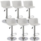 Modern Liftable Bar-stool Metal Counter Bar Stool with Metal Legs White 6 Piece Set Clearhalo 'Bar Furniture' 'Bar Stools' 'bar_stools' 'furn' 'furn_bar_stools' 'Furniture' 'furniture_bar_stools' 'Kitchen & Dining Furniture' 5031545