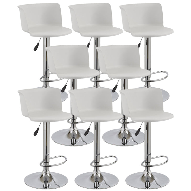 Modern Liftable Bar-stool Metal Counter Bar Stool with Metal Legs White 8 Piece Set Clearhalo 'Bar Furniture' 'Bar Stools' 'bar_stools' 'furn' 'furn_bar_stools' 'Furniture' 'furniture_bar_stools' 'Kitchen & Dining Furniture' 5031547