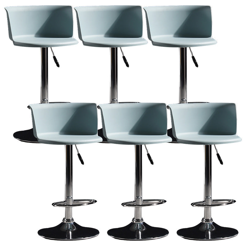 Modern Liftable Bar-stool Metal Counter Bar Stool with Metal Legs Light Blue 6 Piece Set Clearhalo 'Bar Furniture' 'Bar Stools' 'bar_stools' 'furn' 'furn_bar_stools' 'Furniture' 'furniture_bar_stools' 'Kitchen & Dining Furniture' 5031551
