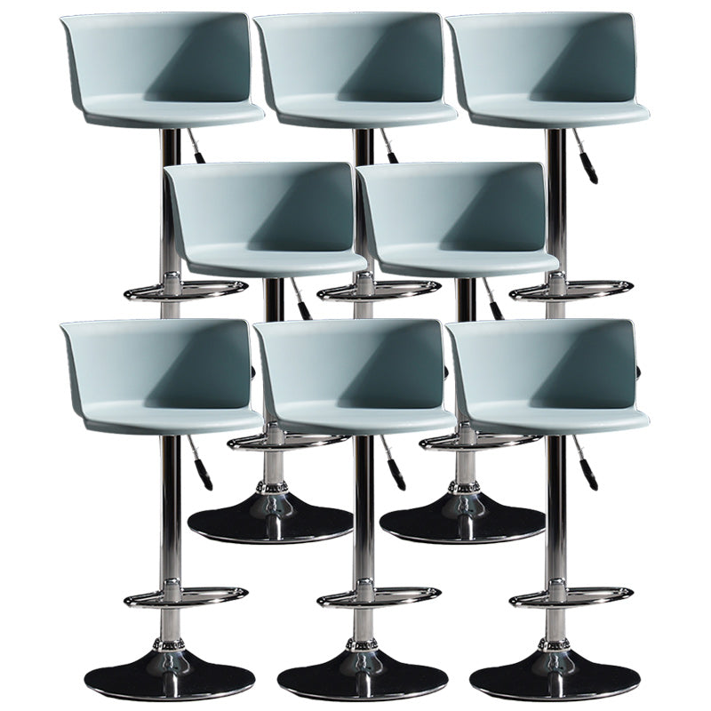 Modern Liftable Bar-stool Metal Counter Bar Stool with Metal Legs Light Blue 8 Piece Set Clearhalo 'Bar Furniture' 'Bar Stools' 'bar_stools' 'furn' 'furn_bar_stools' 'Furniture' 'furniture_bar_stools' 'Kitchen & Dining Furniture' 5031552