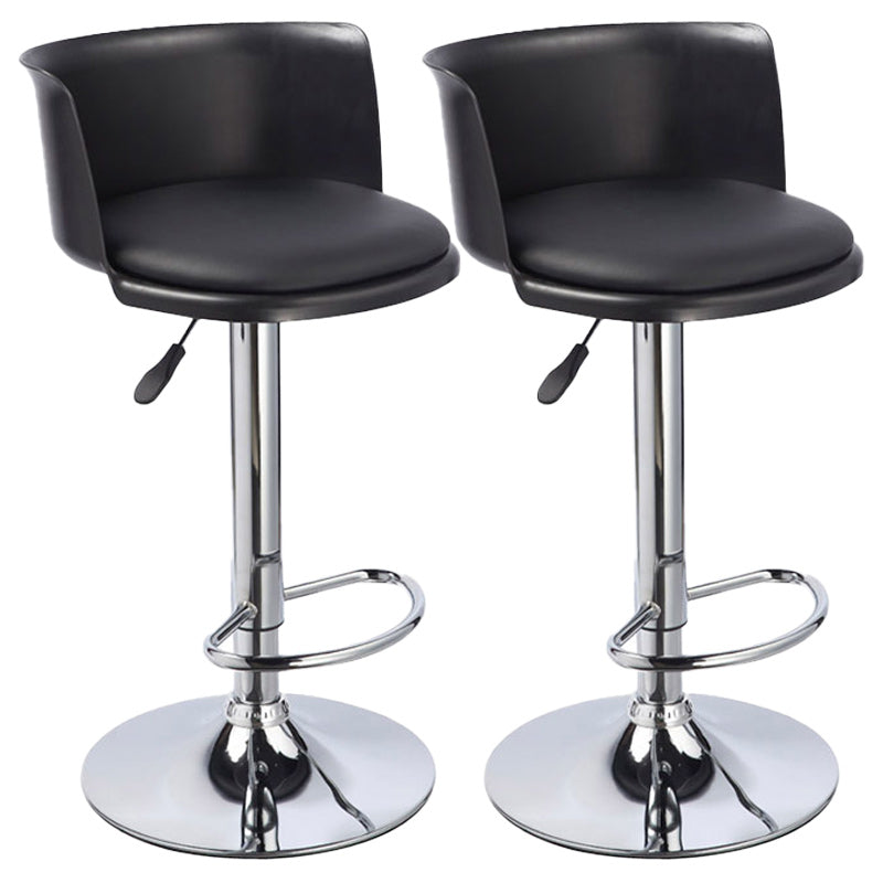 Modern Liftable Bar-stool Metal Counter Bar Stool with Metal Legs Gloss Black 2 Piece Set Clearhalo 'Bar Furniture' 'Bar Stools' 'bar_stools' 'furn' 'furn_bar_stools' 'Furniture' 'furniture_bar_stools' 'Kitchen & Dining Furniture' 5031553