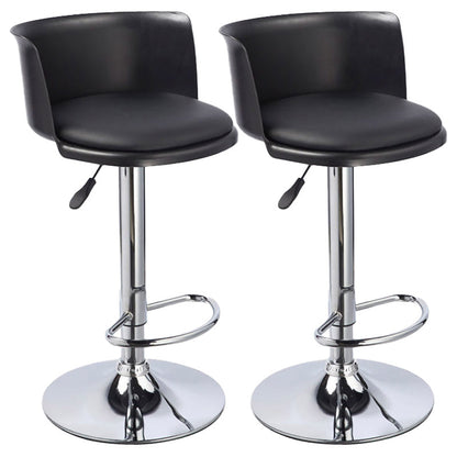 Modern Liftable Bar-stool Metal Counter Bar Stool with Metal Legs Gloss Black 2 Piece Set Clearhalo 'Bar Furniture' 'Bar Stools' 'bar_stools' 'furn' 'furn_bar_stools' 'Furniture' 'furniture_bar_stools' 'Kitchen & Dining Furniture' 5031553