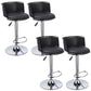 Modern Liftable Bar-stool Metal Counter Bar Stool with Metal Legs Gloss Black 4 Piece Set Clearhalo 'Bar Furniture' 'Bar Stools' 'bar_stools' 'furn' 'furn_bar_stools' 'Furniture' 'furniture_bar_stools' 'Kitchen & Dining Furniture' 5031554