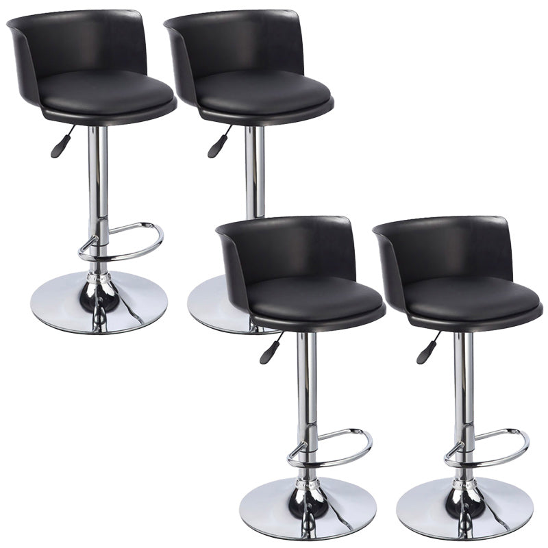 Modern Liftable Bar-stool Metal Counter Bar Stool with Metal Legs Gloss Black 4 Piece Set Clearhalo 'Bar Furniture' 'Bar Stools' 'bar_stools' 'furn' 'furn_bar_stools' 'Furniture' 'furniture_bar_stools' 'Kitchen & Dining Furniture' 5031554