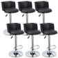 Modern Liftable Bar-stool Metal Counter Bar Stool with Metal Legs Gloss Black 6 Piece Set Clearhalo 'Bar Furniture' 'Bar Stools' 'bar_stools' 'furn' 'furn_bar_stools' 'Furniture' 'furniture_bar_stools' 'Kitchen & Dining Furniture' 5031555