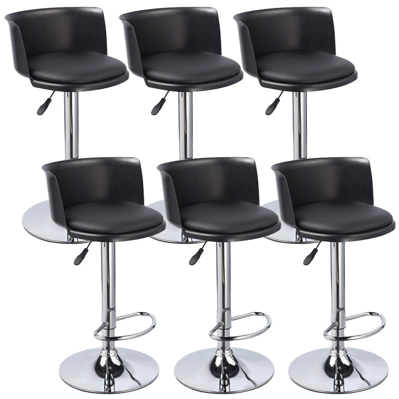 Modern Liftable Bar-stool Metal Counter Bar Stool with Metal Legs Gloss Black 6 Piece Set Clearhalo 'Bar Furniture' 'Bar Stools' 'bar_stools' 'furn' 'furn_bar_stools' 'Furniture' 'furniture_bar_stools' 'Kitchen & Dining Furniture' 5031555
