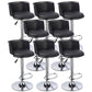 Modern Liftable Bar-stool Metal Counter Bar Stool with Metal Legs Gloss Black 8 Piece Set Clearhalo 'Bar Furniture' 'Bar Stools' 'bar_stools' 'furn' 'furn_bar_stools' 'Furniture' 'furniture_bar_stools' 'Kitchen & Dining Furniture' 5031556