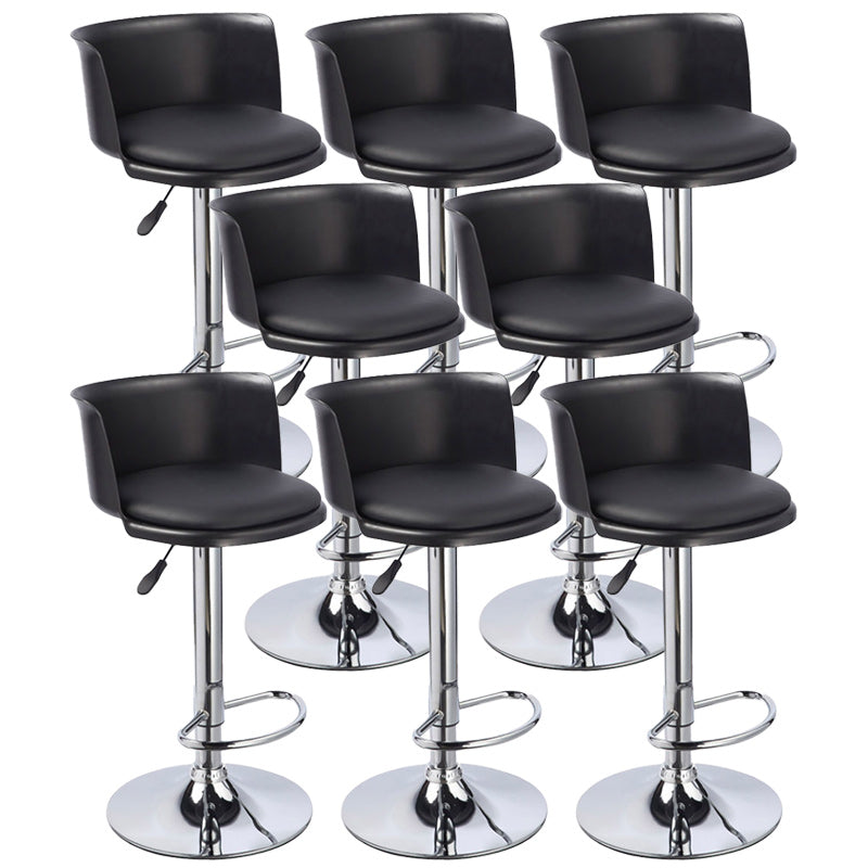 Modern Liftable Bar-stool Metal Counter Bar Stool with Metal Legs Gloss Black 8 Piece Set Clearhalo 'Bar Furniture' 'Bar Stools' 'bar_stools' 'furn' 'furn_bar_stools' 'Furniture' 'furniture_bar_stools' 'Kitchen & Dining Furniture' 5031556