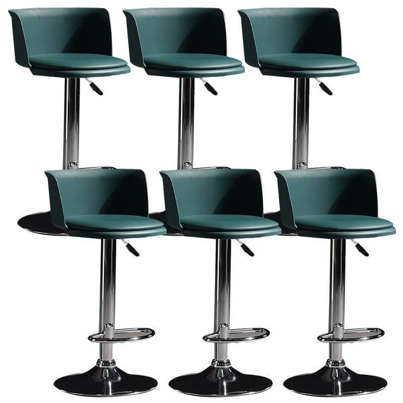 Modern Liftable Bar-stool Metal Counter Bar Stool with Metal Legs Blackish Green 6 Piece Set Clearhalo 'Bar Furniture' 'Bar Stools' 'bar_stools' 'furn' 'furn_bar_stools' 'Furniture' 'furniture_bar_stools' 'Kitchen & Dining Furniture' 5031559