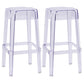 Contemporary Bar-stool Plastic Counter Bar Stool for Restaurant Clear 2 Piece Set Bar Stool(30"H) Clearhalo 'Bar Furniture' 'Bar Stools' 'bar_stools' 'furn' 'furn_bar_stools' 'Furniture' 'furniture_bar_stools' 'Kitchen & Dining Furniture' 5031563