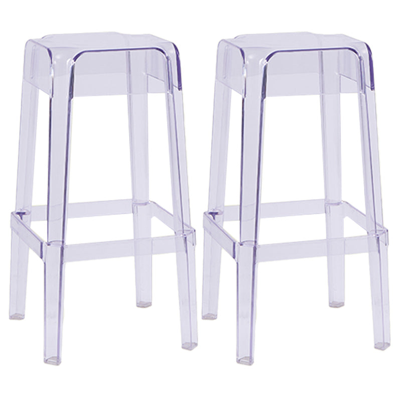 Contemporary Bar-stool Plastic Counter Bar Stool for Restaurant Clear 2 Piece Set Bar Stool(30"H) Clearhalo 'Bar Furniture' 'Bar Stools' 'bar_stools' 'furn' 'furn_bar_stools' 'Furniture' 'furniture_bar_stools' 'Kitchen & Dining Furniture' 5031563