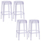 Contemporary Bar-stool Plastic Counter Bar Stool for Restaurant Clear 4 Piece Set Bar Stool(30"H) Clearhalo 'Bar Furniture' 'Bar Stools' 'bar_stools' 'furn' 'furn_bar_stools' 'Furniture' 'furniture_bar_stools' 'Kitchen & Dining Furniture' 5031564