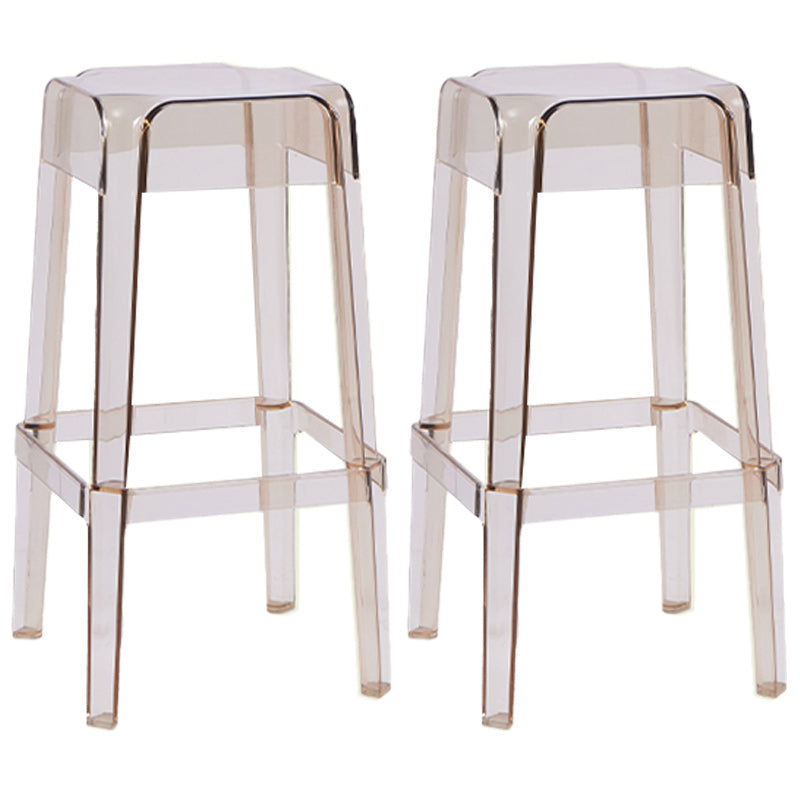 Contemporary Bar-stool Plastic Counter Bar Stool for Restaurant Amber 2 Piece Set Bar Stool(30"H) Clearhalo 'Bar Furniture' 'Bar Stools' 'bar_stools' 'furn' 'furn_bar_stools' 'Furniture' 'furniture_bar_stools' 'Kitchen & Dining Furniture' 5031571