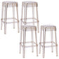 Contemporary Bar-stool Plastic Counter Bar Stool for Restaurant Amber 4 Piece Set Bar Stool(30"H) Clearhalo 'Bar Furniture' 'Bar Stools' 'bar_stools' 'furn' 'furn_bar_stools' 'Furniture' 'furniture_bar_stools' 'Kitchen & Dining Furniture' 5031572