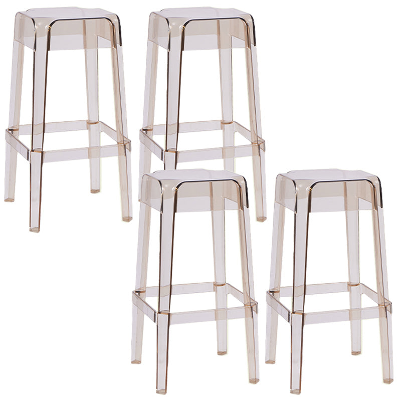 Contemporary Bar-stool Plastic Counter Bar Stool for Restaurant Amber 4 Piece Set Bar Stool(30"H) Clearhalo 'Bar Furniture' 'Bar Stools' 'bar_stools' 'furn' 'furn_bar_stools' 'Furniture' 'furniture_bar_stools' 'Kitchen & Dining Furniture' 5031572