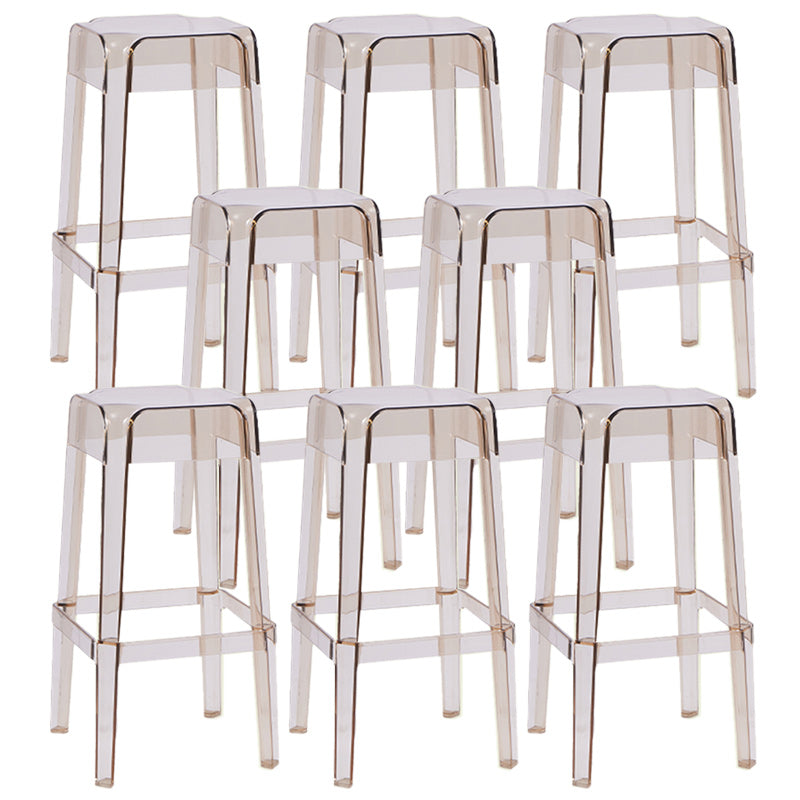 Contemporary Bar-stool Plastic Counter Bar Stool for Restaurant Amber 8 Piece Set Bar Stool(30"H) Clearhalo 'Bar Furniture' 'Bar Stools' 'bar_stools' 'furn' 'furn_bar_stools' 'Furniture' 'furniture_bar_stools' 'Kitchen & Dining Furniture' 5031576