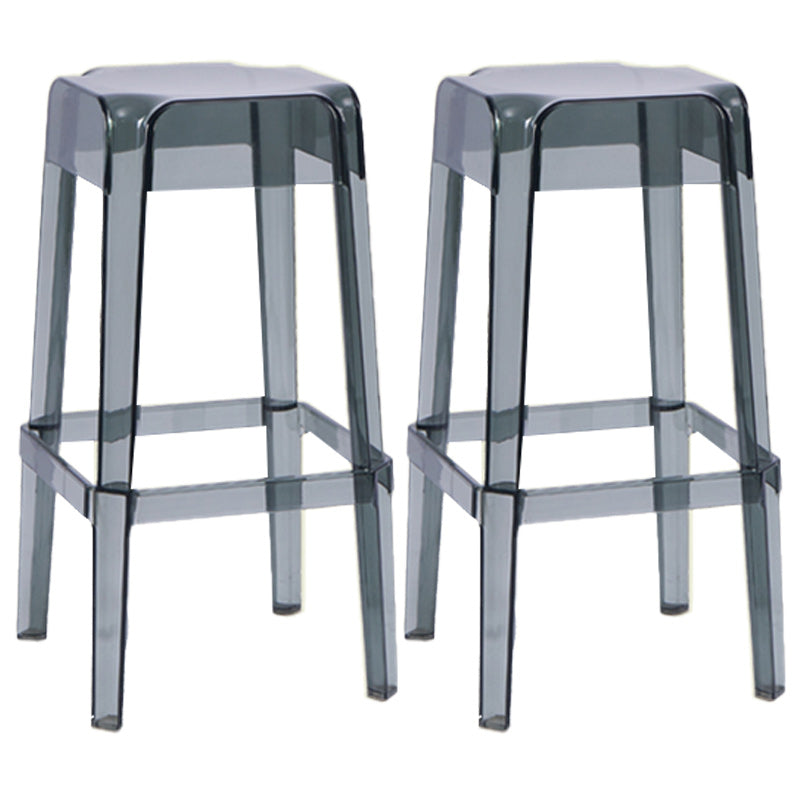 Contemporary Bar-stool Plastic Counter Bar Stool for Restaurant Smoke Gray 2 Piece Set Bar Stool(30"H) Clearhalo 'Bar Furniture' 'Bar Stools' 'bar_stools' 'furn' 'furn_bar_stools' 'Furniture' 'furniture_bar_stools' 'Kitchen & Dining Furniture' 5031578