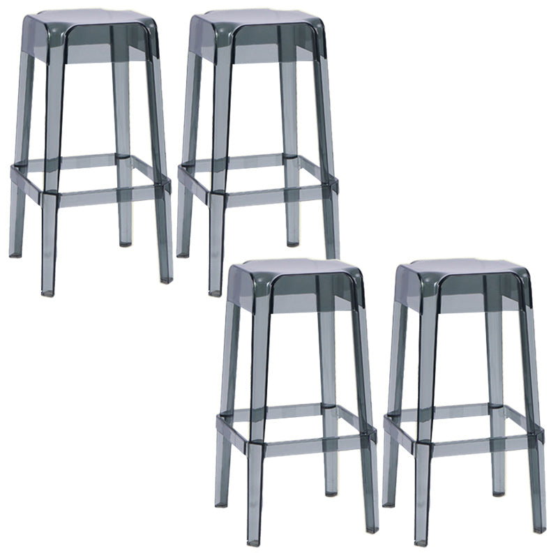 Contemporary Bar-stool Plastic Counter Bar Stool for Restaurant Smoke Gray 4 Piece Set Bar Stool(30"H) Clearhalo 'Bar Furniture' 'Bar Stools' 'bar_stools' 'furn' 'furn_bar_stools' 'Furniture' 'furniture_bar_stools' 'Kitchen & Dining Furniture' 5031581