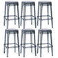 Contemporary Bar-stool Plastic Counter Bar Stool for Restaurant Smoke Gray 6 Piece Set Bar Stool(30"H) Clearhalo 'Bar Furniture' 'Bar Stools' 'bar_stools' 'furn' 'furn_bar_stools' 'Furniture' 'furniture_bar_stools' 'Kitchen & Dining Furniture' 5031583