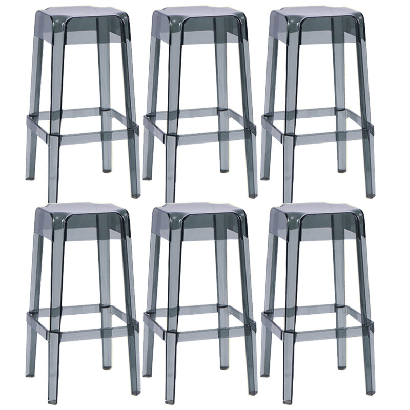 Contemporary Bar-stool Plastic Counter Bar Stool for Restaurant Smoke Gray 6 Piece Set Bar Stool(30"H) Clearhalo 'Bar Furniture' 'Bar Stools' 'bar_stools' 'furn' 'furn_bar_stools' 'Furniture' 'furniture_bar_stools' 'Kitchen & Dining Furniture' 5031583